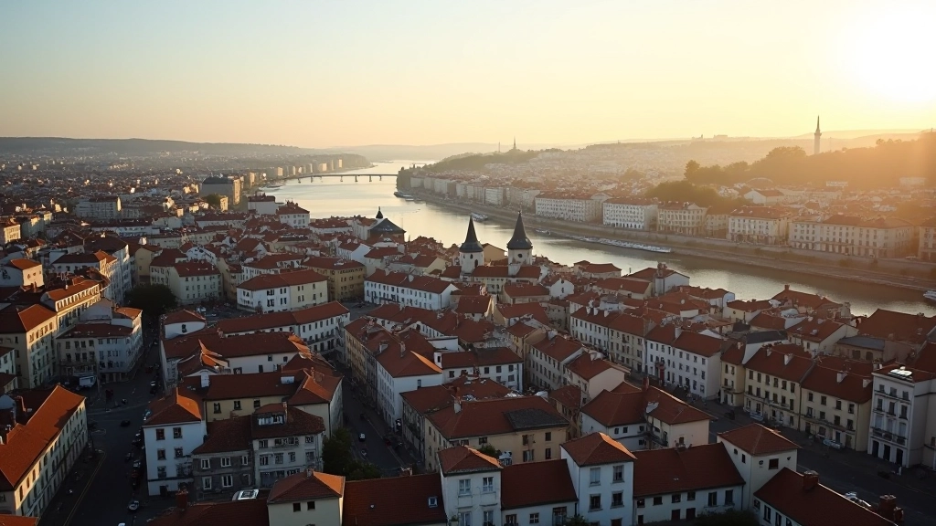 Vue aérienne de Bayonne avec ses bâtiments historiques et paysage urbain