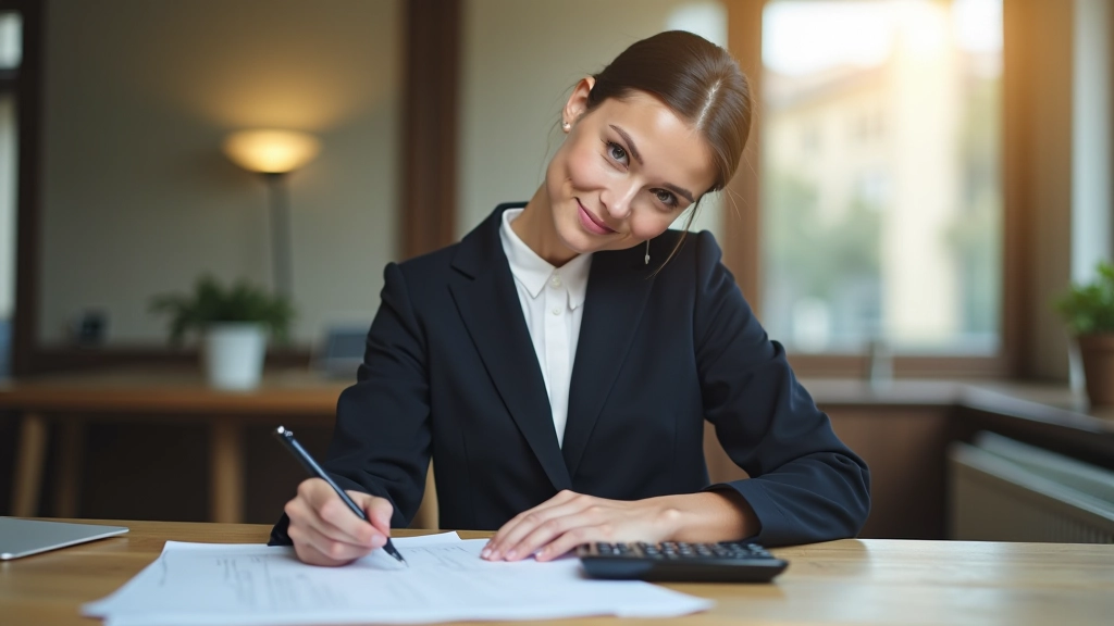 Femme d'affaires travaillant à son bureau avec graphiques financiers et documents